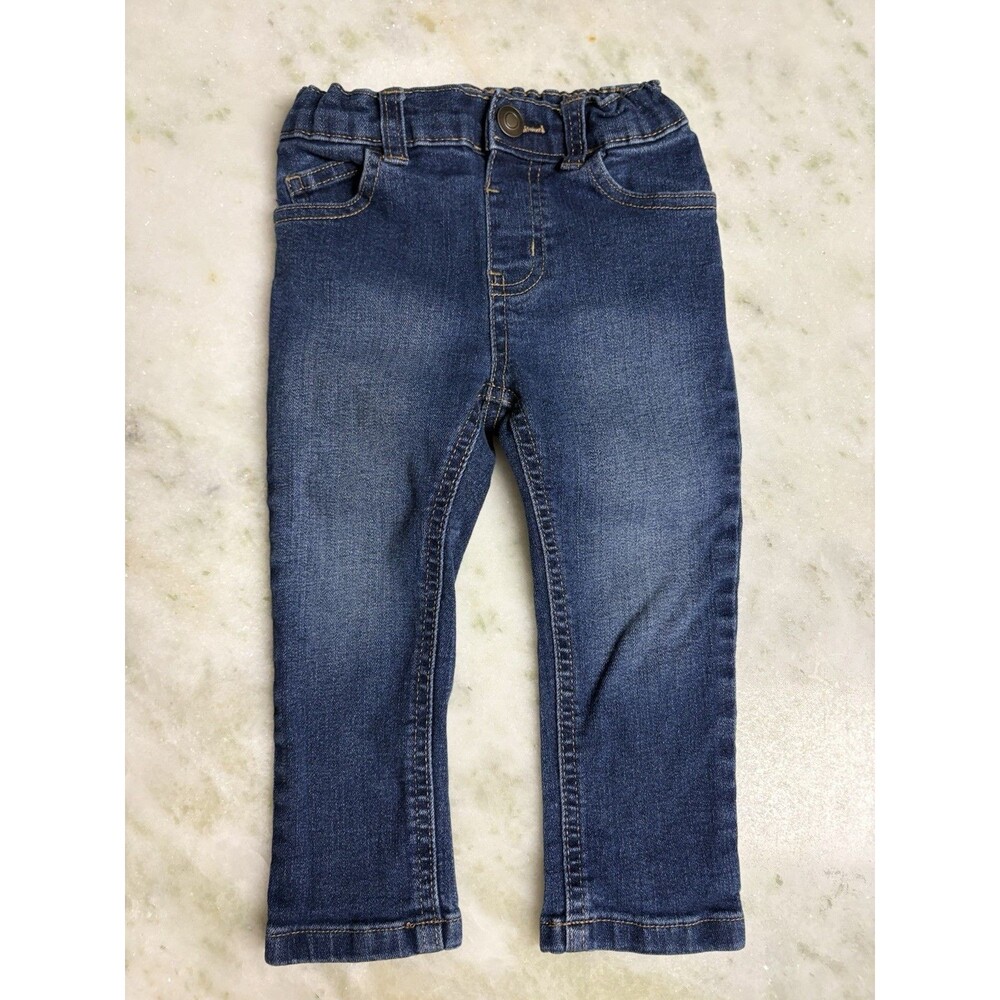 Garanimals 2T Denim Jeans Pants Toddler Straight Dark Wash Snap Adjustable Waist